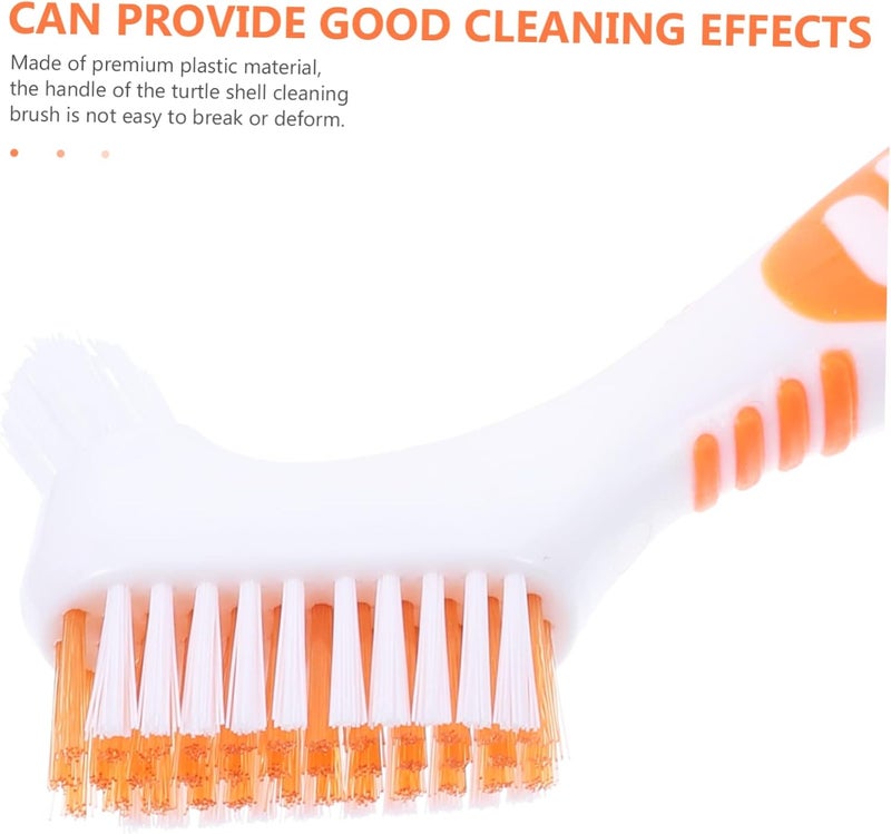 BCOATH Turtle Shell Cleaning Brush Double-Sided Soft Nylon Bristle Brush for Aquatic Tortoise Shell Care Mud Dirt Remover for Large and Small Areas - Image 2